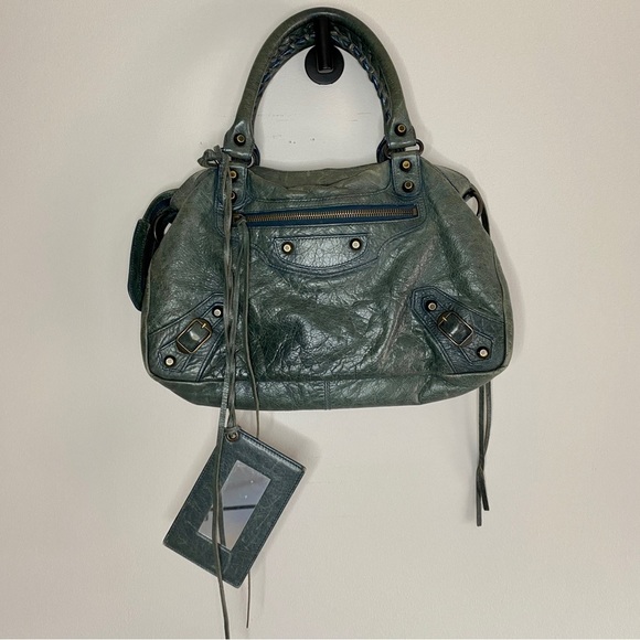 Balenciaga Handbags - 𝅺Vintage Balenciaga City Mini green teal leather handbag